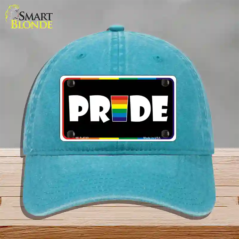 Pride Novelty License Plate Hat Unconstructed Cotton / Lake Blue