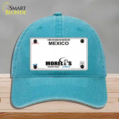 Morelos Mexico Novelty License Plate Hat Unconstructed Cotton / Lake Blue