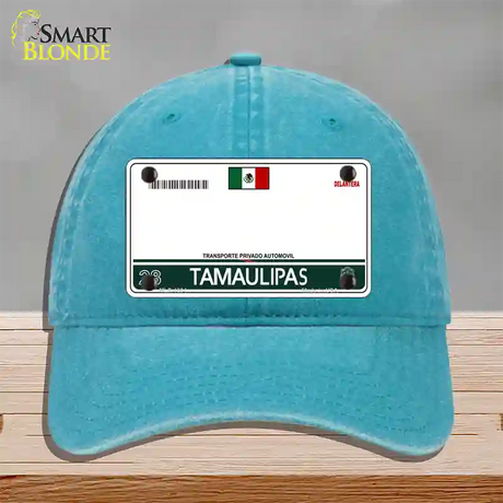 Tamaulipas Mexico Blank Novelty License Plate Hat Unconstructed Cotton / Lake Blue