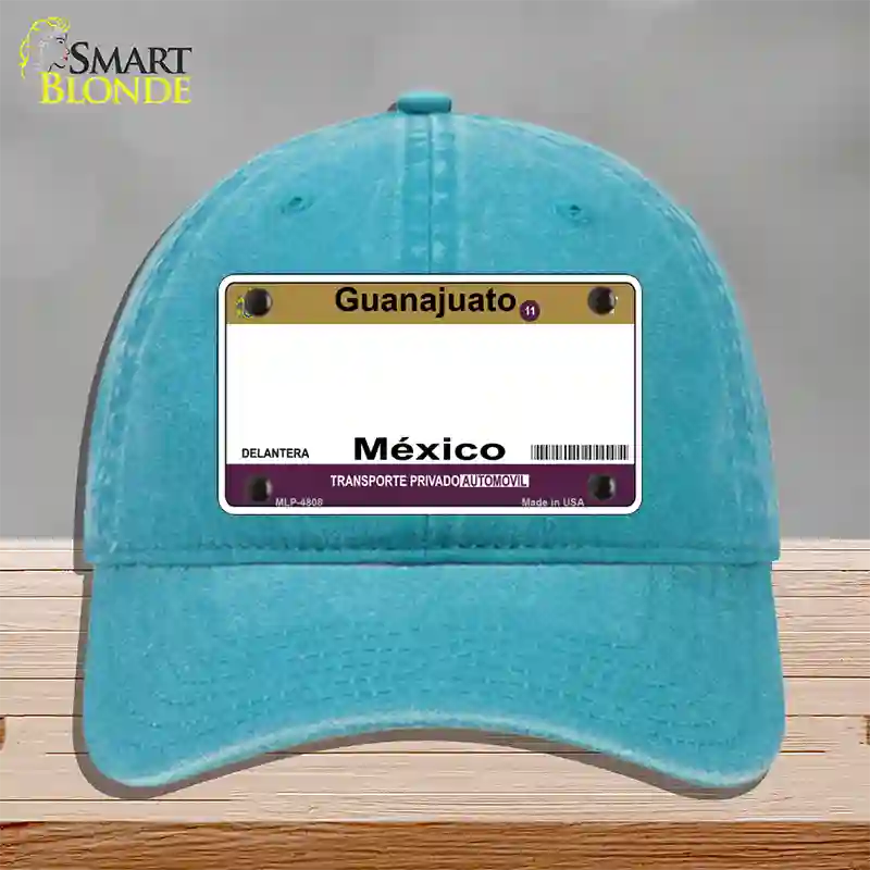 Guanajuato Mexico Blank Novelty License Plate Hat Unconstructed Cotton / Lake Blue