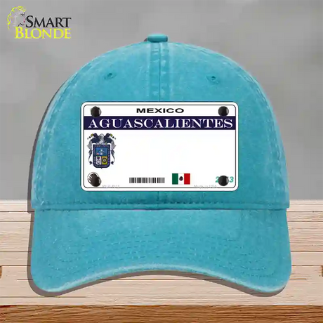 Aguascalientes Mexico Novelty License Plate Hat Unconstructed Cotton / Lake Blue