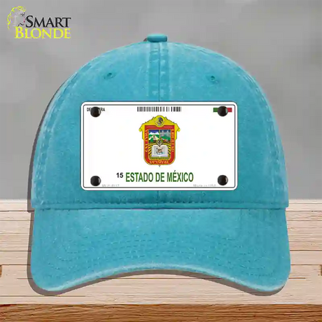 Estado De Mexico Novelty License Plate Hat Unconstructed Cotton / Lake Blue