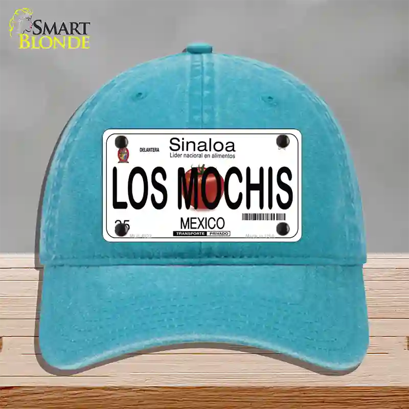 Los Mochis Mexico Novelty License Plate Hat Unconstructed Cotton / Lake Blue