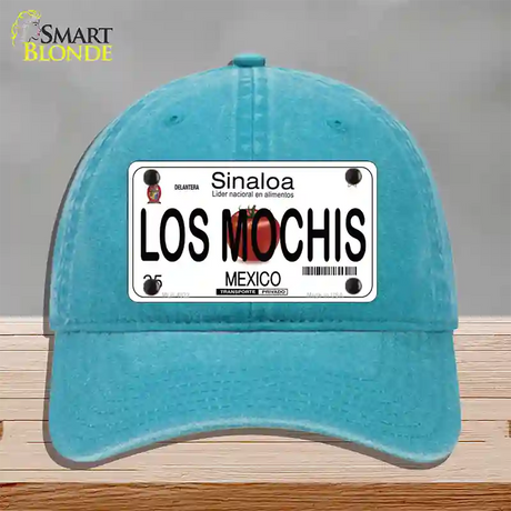 Los Mochis Mexico Novelty License Plate Hat Unconstructed Cotton / Lake Blue