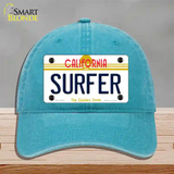 Surfer California Novelty License Plate Hat Unconstructed Cotton / Lake Blue