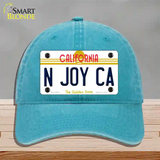 N Joy Ca California Novelty License Plate Hat Unconstructed Cotton / Lake Blue