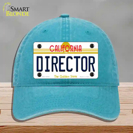 Director California Novelty License Plate Hat Unconstructed Cotton / Lake Blue