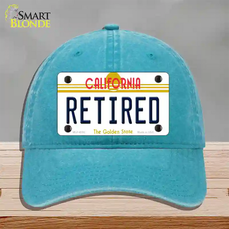 Retired California Novelty License Plate Hat Unconstructed Cotton / Lake Blue