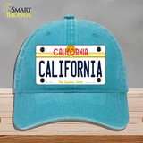 California Novelty License Plate Hat Unconstructed Cotton / Lake Blue