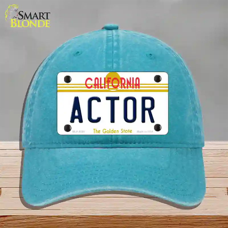 Actor California Novelty License Plate Hat Unconstructed Cotton / Lake Blue