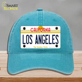 Los Angeles California State Novelty License Plate Hat Unconstructed Cotton / Lake Blue