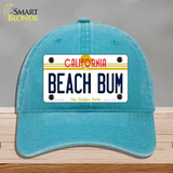 Beach Bum California Novelty License Plate Hat Unconstructed Cotton / Lake Blue