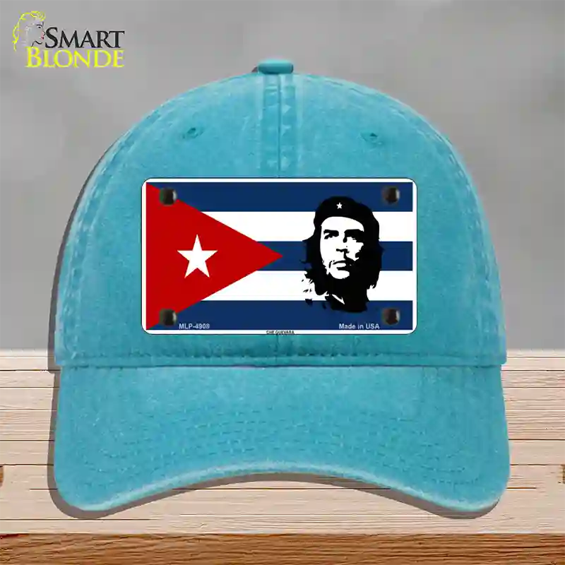 Che Guevara Flag Novelty License Plate Hat Unconstructed Cotton / Lake Blue