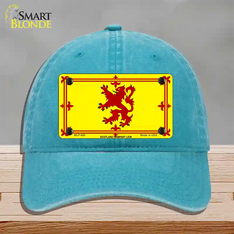 Scotland Lion Flag Novelty License Plate Hat Unconstructed Cotton / Lake Blue