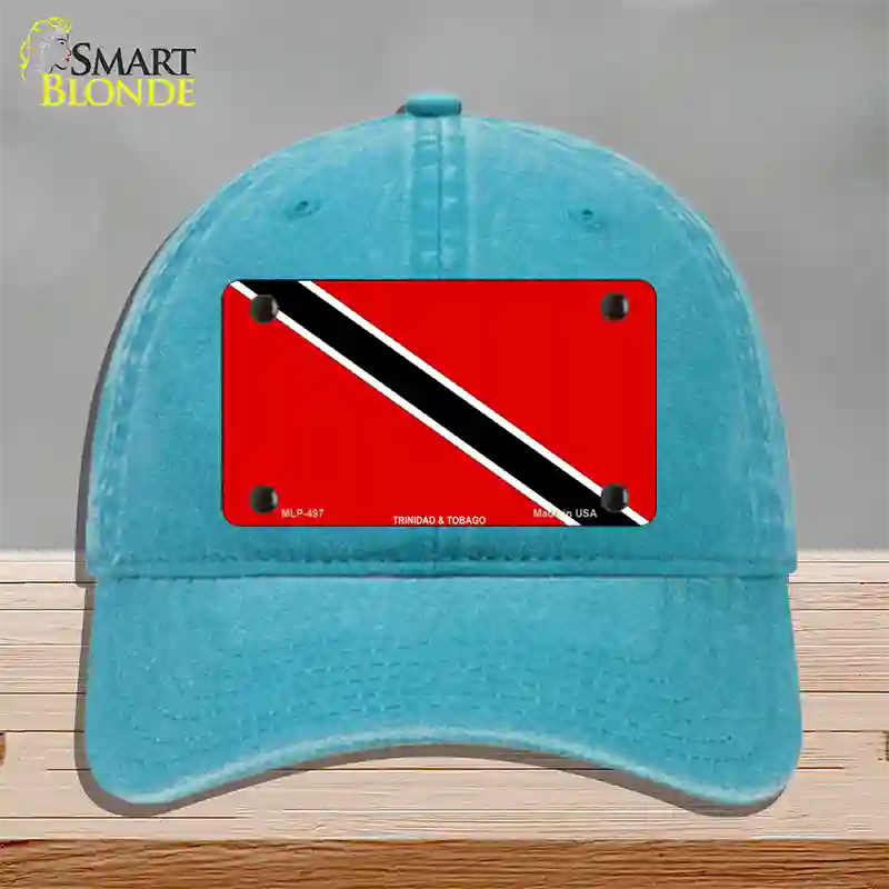 Trinidad Tobago Flag Novelty License Plate Hat Unconstructed Cotton / Lake Blue