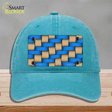 Weave Blue & Tan Novelty License Plate Hat Unconstructed Cotton / Lake Blue