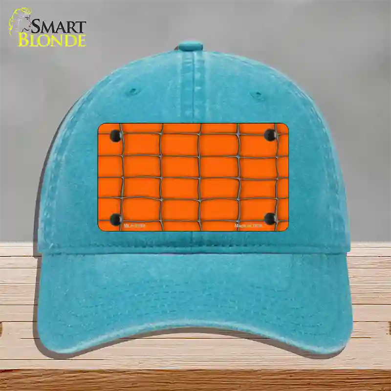 Web Orange Novelty License Plate Hat Unconstructed Cotton / Lake Blue