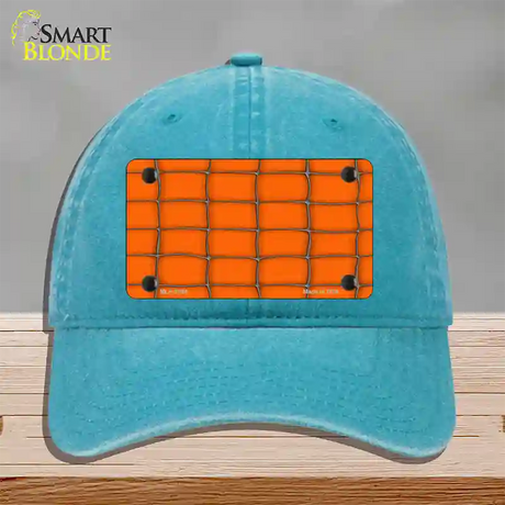 Web Orange Novelty License Plate Hat Unconstructed Cotton / Lake Blue