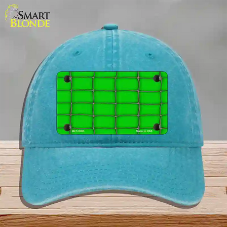 Web Green Novelty License Plate Hat Unconstructed Cotton / Lake Blue