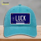 Luck Indiana State Novelty License Plate Hat Unconstructed Cotton / Lake Blue