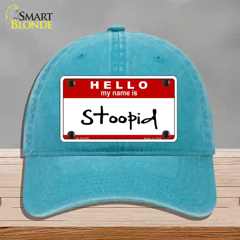 Stoopid Novelty License Plate Hat Unconstructed Cotton / Lake Blue