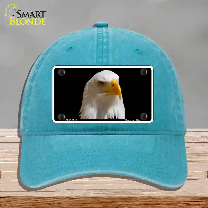 Eagle Novelty License Plate Hat Unconstructed Cotton / Lake Blue