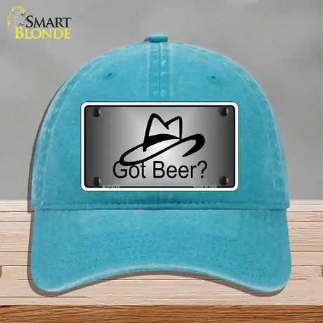 Got Beer Novelty License Plate Hat Unconstructed Cotton / Lake Blue