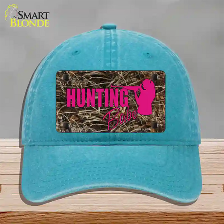 Hunting Babe Novelty License Plate Hat Unconstructed Cotton / Lake Blue