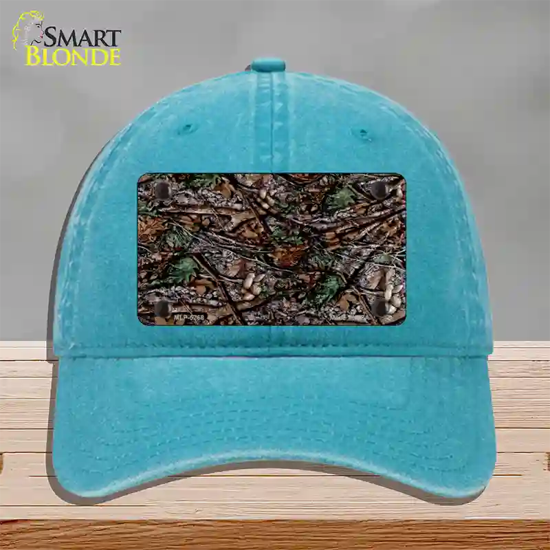 Branches Camouflage Novelty License Plate Hat Unconstructed Cotton / Lake Blue