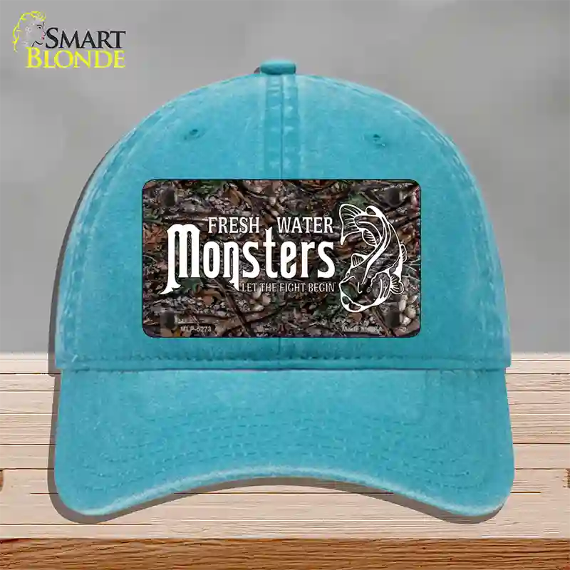 Fresh Water Monsters Novelty License Plate Hat Unconstructed Cotton / Lake Blue