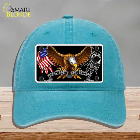 POW MIA All Gave Some Some Gave All Novelty License Plate Hat Unconstructed Cotton / Lake Blue