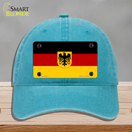 Germany State Flag Novelty License Plate Hat Unconstructed Cotton / Lake Blue