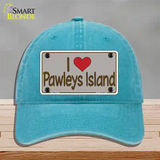 Love Pawleys Island Novelty License Plate Hat Unconstructed Cotton / Lake Blue