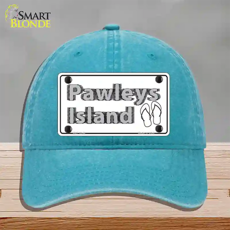 Pawleys Island Flip Flops Novelty License Plate Hat Unconstructed Cotton / Lake Blue