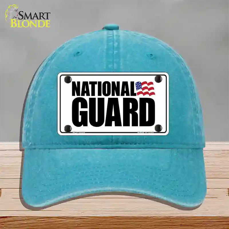 National Guard Novelty License Plate Hat Unconstructed Cotton / Lake Blue