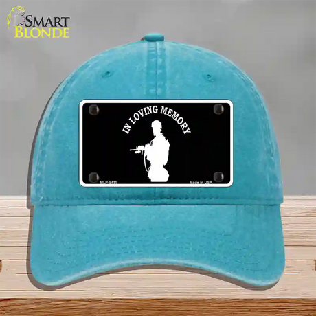 In Loving Memory Standing Novelty License Plate Hat Unconstructed Cotton / Lake Blue