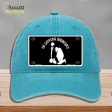 In Loving Memory Kneeling Novelty License Plate Hat Unconstructed Cotton / Lake Blue