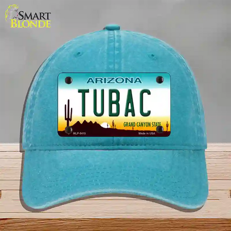 Tubac Arizona Novelty License Plate Hat Unconstructed Cotton / Lake Blue