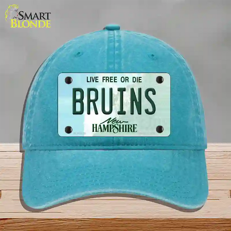 Bruins New Hampshire Novelty License Plate Hat Unconstructed Cotton / Lake Blue