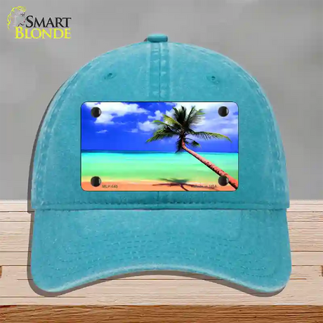 Ocean Sunrise Novelty License Plate Hat Unconstructed Cotton / Lake Blue