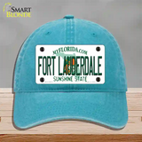 Fort Lauderdale Florida Novelty License Plate Hat Unconstructed Cotton / Lake Blue