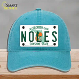 Noles Florida Novelty License Plate Hat Unconstructed Cotton / Lake Blue