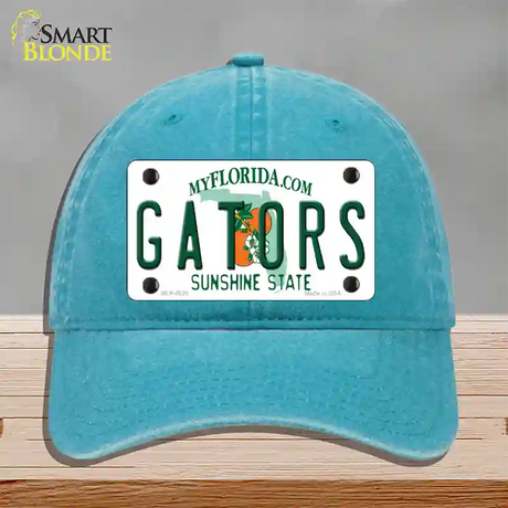 Gators Florida Novelty License Plate Hat Unconstructed Cotton / Lake Blue