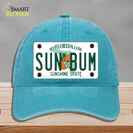 Sun Bum Florida Novelty License Plate Hat Unconstructed Cotton / Lake Blue