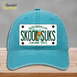 Skool Suks Florida Novelty License Plate Hat Unconstructed Cotton / Lake Blue