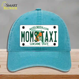 Moms Taxi Florida Novelty License Plate Hat Unconstructed Cotton / Lake Blue