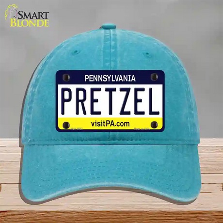 Pretzel Pennsylvania State Novelty License Plate Hat Unconstructed Cotton / Lake Blue