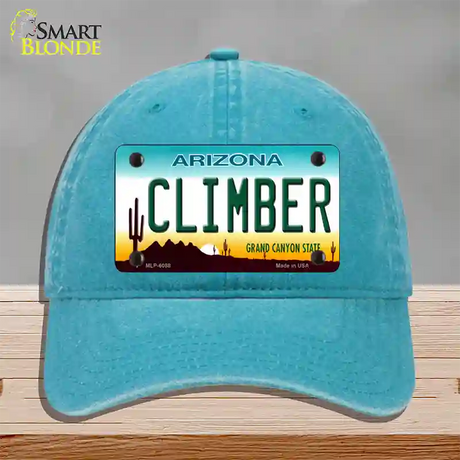 Arizona Climber Novelty License Plate Hat Unconstructed Cotton / Lake Blue