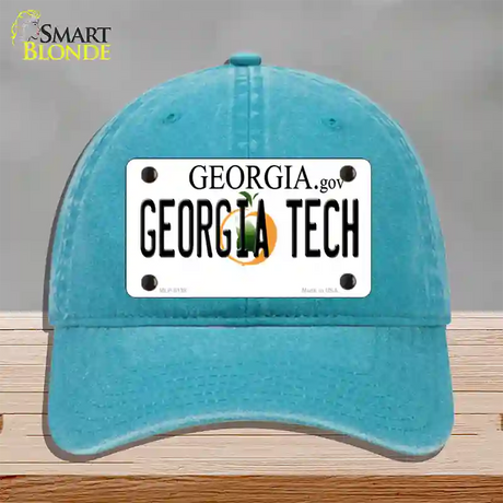 Georgia Tech Novelty License Plate Hat Unconstructed Cotton / Lake Blue