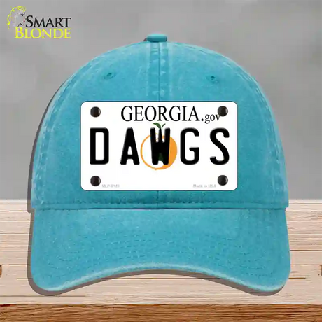 Dawgs Georgia Novelty License Plate Hat Unconstructed Cotton / Lake Blue